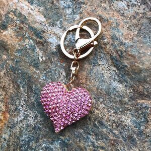 Austrian Crystal Pink Heart Keychain